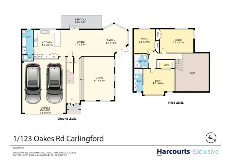 Floorplan of Homely semi-detached listing, 1/123 Oakes Road, Carlingford NSW 2118