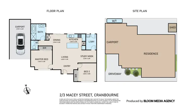 Floorplan of Homely unit listing, 2/3 Macey Street, Cranbourne VIC 3977