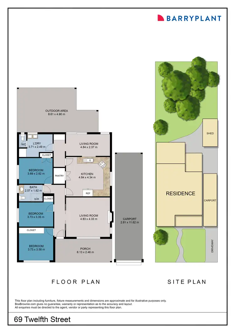 Floorplan of Homely house listing, 69 Twelfth Street, Mildura VIC 3500