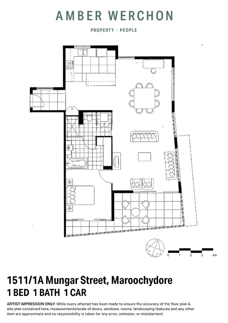 Floorplan of Homely unit listing, 1511/1A Mungar Street, Maroochydore QLD 4558