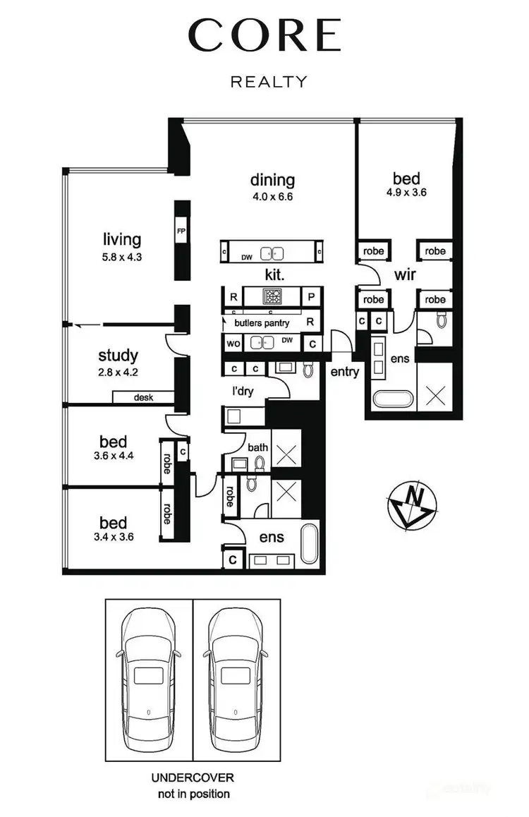 Floorplan of Homely apartment listing, 5502/464 Collins Street, Melbourne VIC 3000