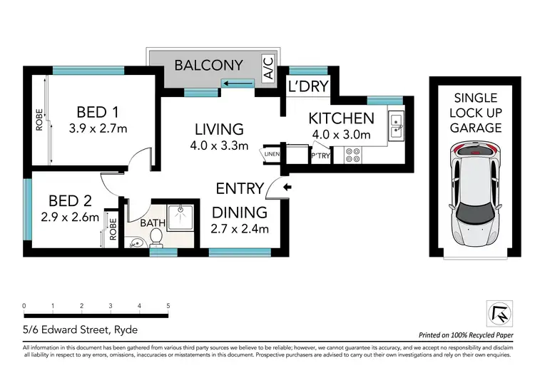 Floorplan of Homely apartment listing, 5/6 Edward Street, Ryde NSW 2112