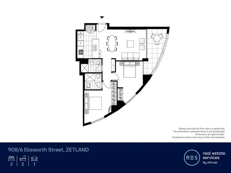 Floorplan of Homely apartment listing, 908/6 Ebsworth Street, Zetland NSW 2017