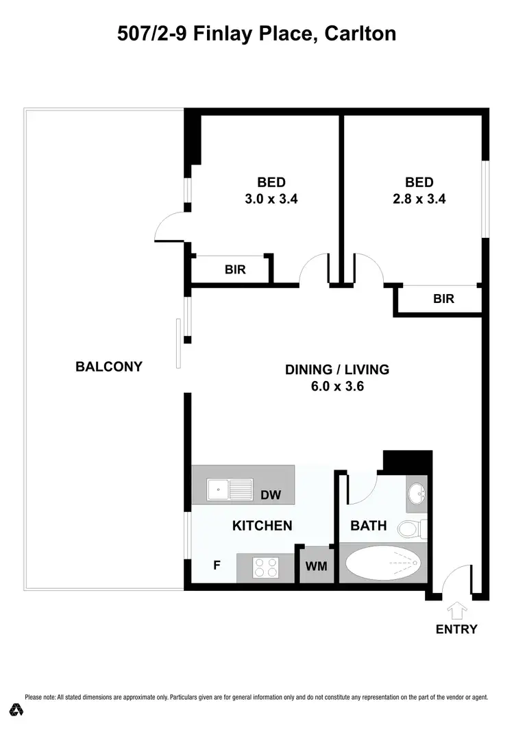 Floorplan of Homely apartment listing, 507/2-9 Finlay Place, Carlton VIC 3053