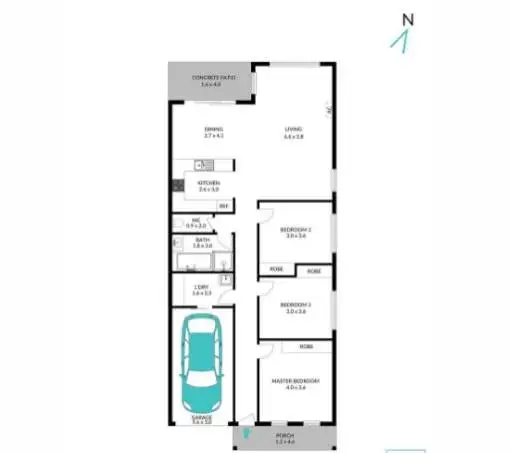 Floorplan of Homely semi-detached listing, 2/6 Tabor Close, Rutherford NSW 2320