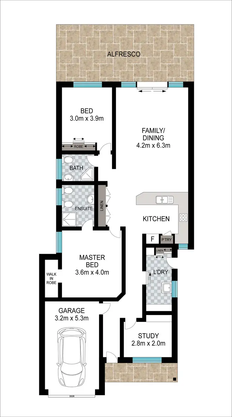 Floorplan of Homely townhouse listing, 8/15 Parkfield Street, Bunbury WA 6230