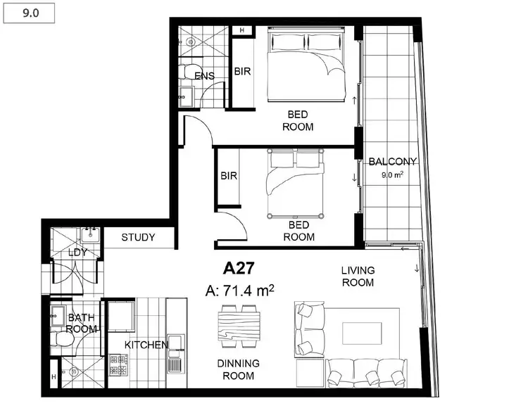 Floorplan of Homely apartment listing, 1303/192 Stacey Street, Bankstown NSW 2200