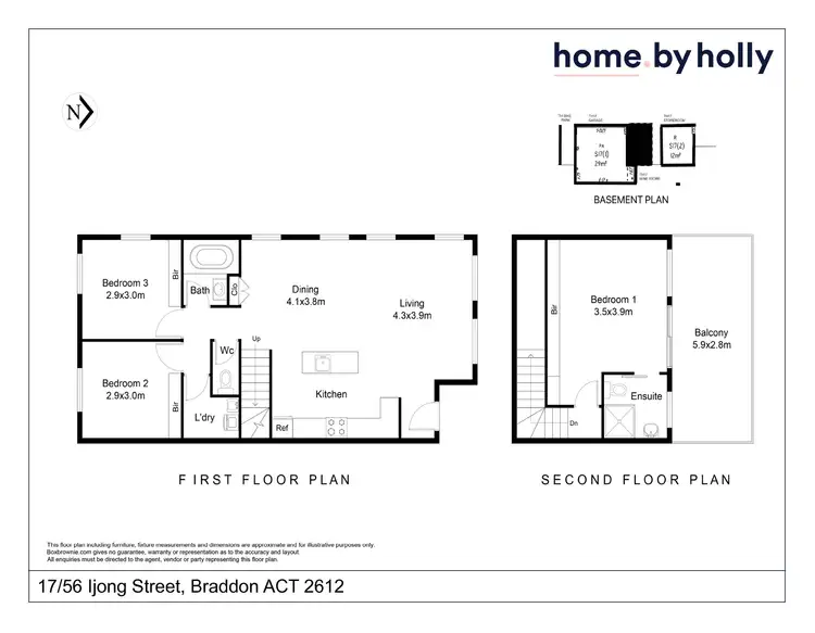 Floorplan of Homely townhouse listing, 17/56 Ijong Street, Braddon ACT 2612