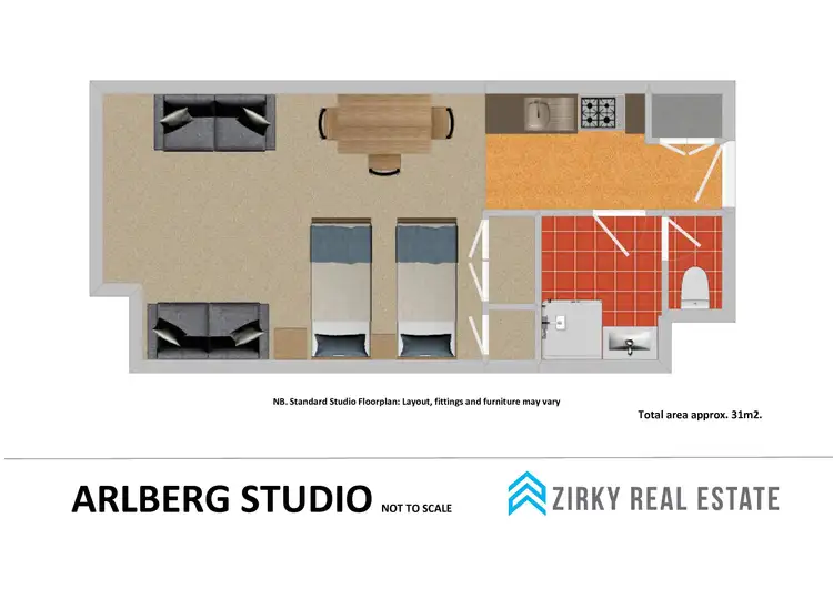 Floorplan of Homely studio listing, 521/42 Great Alpine Road, Mount Hotham VIC 3741