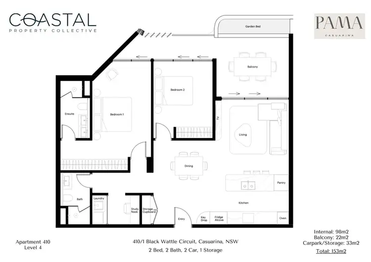 Floorplan of Homely apartment listing, 410/1 Black Wattle Circuit, Casuarina NSW 2487