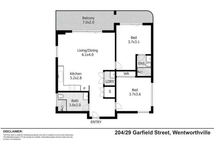 Floorplan of Homely apartment listing, 204/29 Garfield Street, Wentworthville NSW 2145