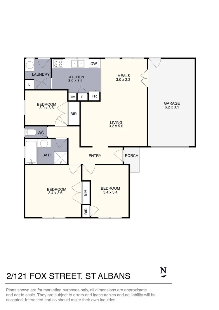 Floorplan of Homely unit listing, 2/121 Fox Street, St Albans VIC 3021