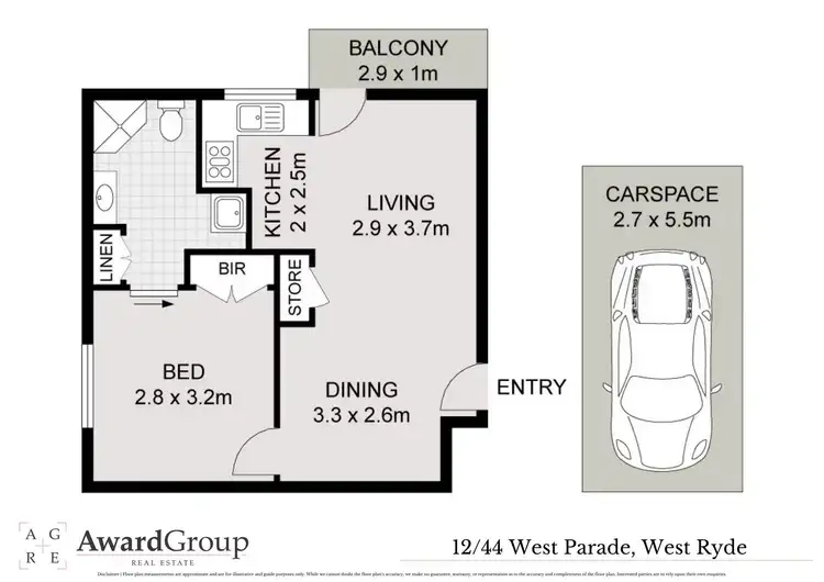 Floorplan of Homely unit listing, 12/44 West Parade, West Ryde NSW 2114