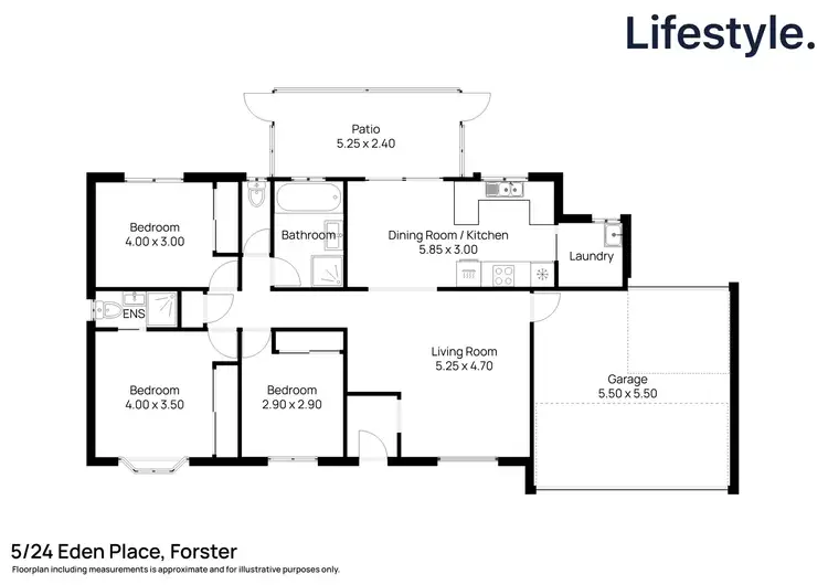 Floorplan of Homely villa listing, 5/24 Eden Place, Tuncurry NSW 2428