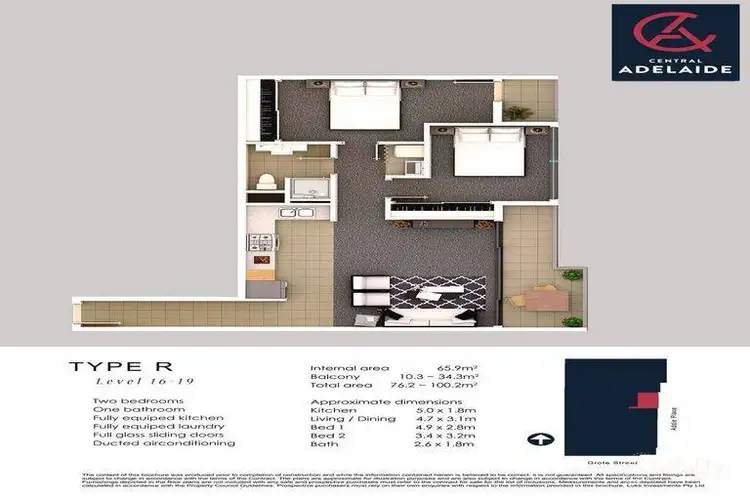 Floorplan of Homely apartment listing, 1601/152-160 Grote Street, Adelaide SA 5000