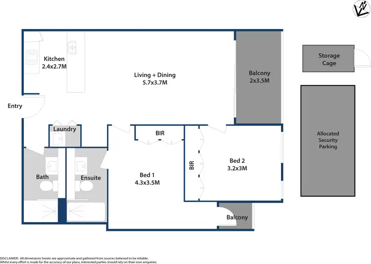Floorplan of Homely unit listing, 405/98 Caddies Boulevard, Rouse Hill NSW 2155