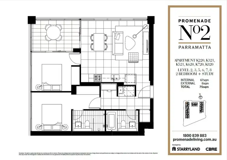 Floorplan of Homely apartment listing, 220/2K Morton Street, Parramatta NSW 2150