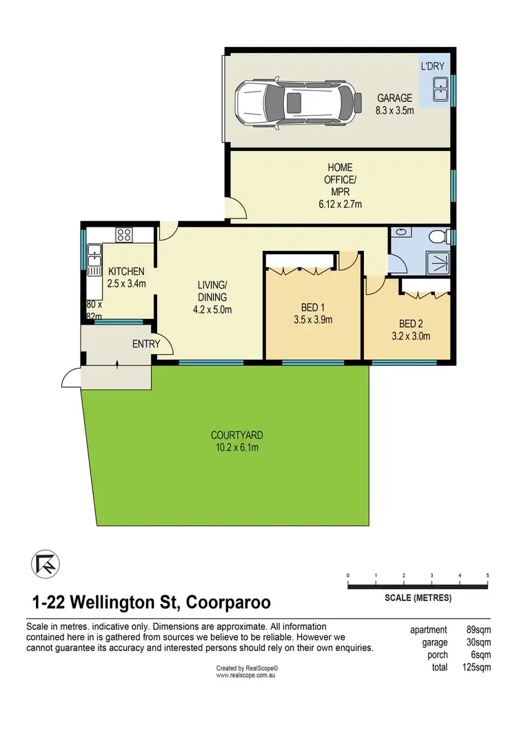 Floorplan of Homely unit listing, 1/22 Wellington Street, Coorparoo QLD 4151