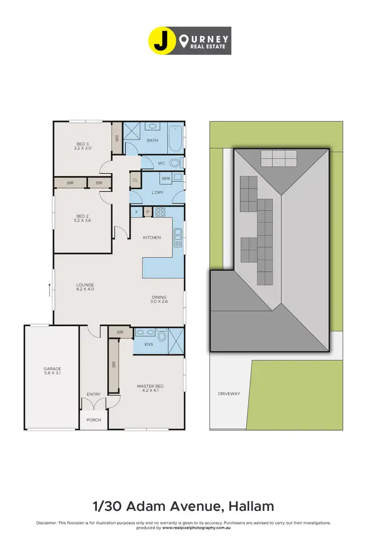 Floorplan of Homely unit listing, 1/30 Adam Avenue, Hallam VIC 3803