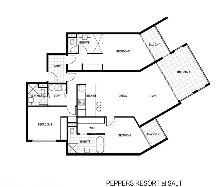 Floorplan of Homely apartment listing, 2310-11/1-25 Bells Boulevard, Kingscliff NSW 2487