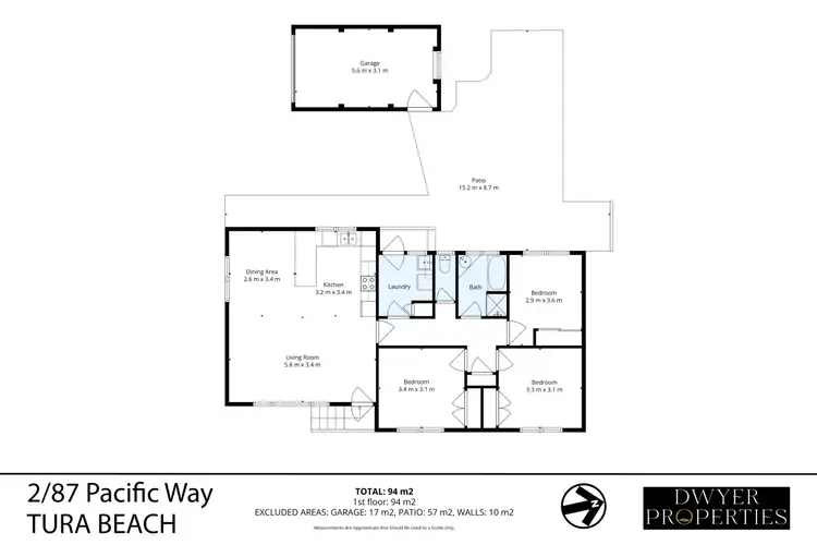 Floorplan of Homely unit listing, 2/87 Pacific Way, Tura Beach NSW 2548