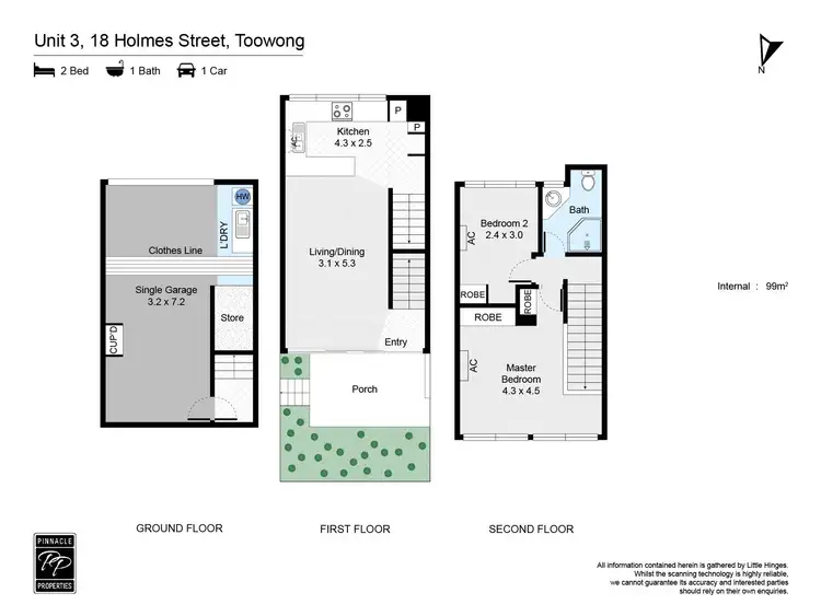 Floorplan of Homely townhouse listing, 3/18 Holmes Street, Toowong QLD 4066