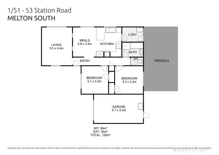 Floorplan of Homely unit listing, 1/51-53 Station Road, Melton South VIC 3338