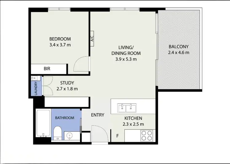 Floorplan of Homely apartment listing, 128/139 Boundary Road, North Melbourne VIC 3051