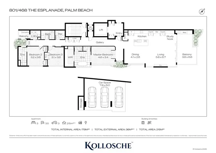 Floorplan of Homely apartment listing, 801/468 The Esplanade, Palm Beach QLD 4221