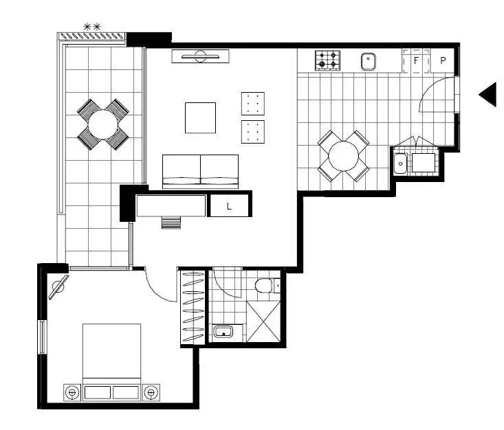 Floorplan of Homely apartment listing, 611/105 Ross Street, Glebe NSW 2037