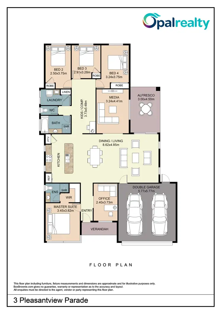 Floorplan of Homely house listing, 3 Pleasantview Parade, Baldivis WA 6171