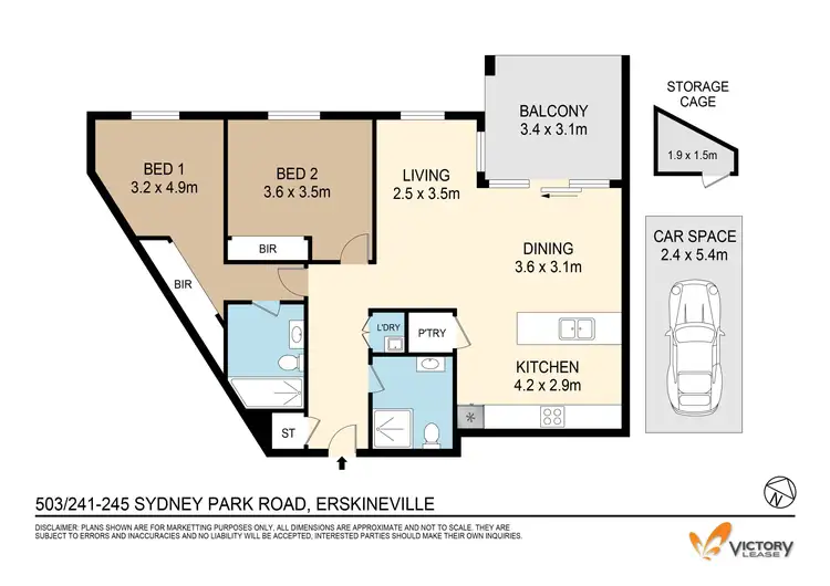 Floorplan of Homely apartment listing, 503/241 Sydney Park Road, Erskineville NSW 2043
