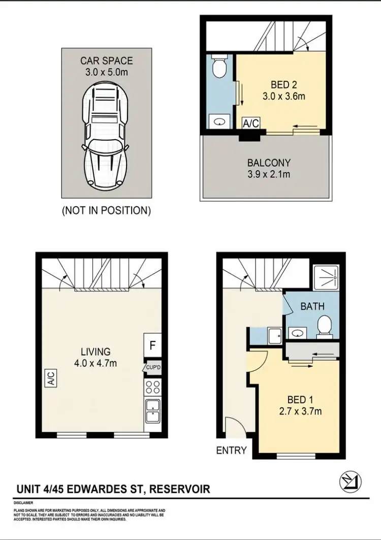 Floorplan of Homely unit listing, 4/45 Edwardes Street, Reservoir VIC 3073