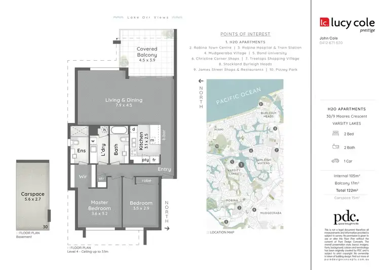 Floorplan of Homely apartment listing, 30/9 Moores Crescent, Varsity Lakes QLD 4227