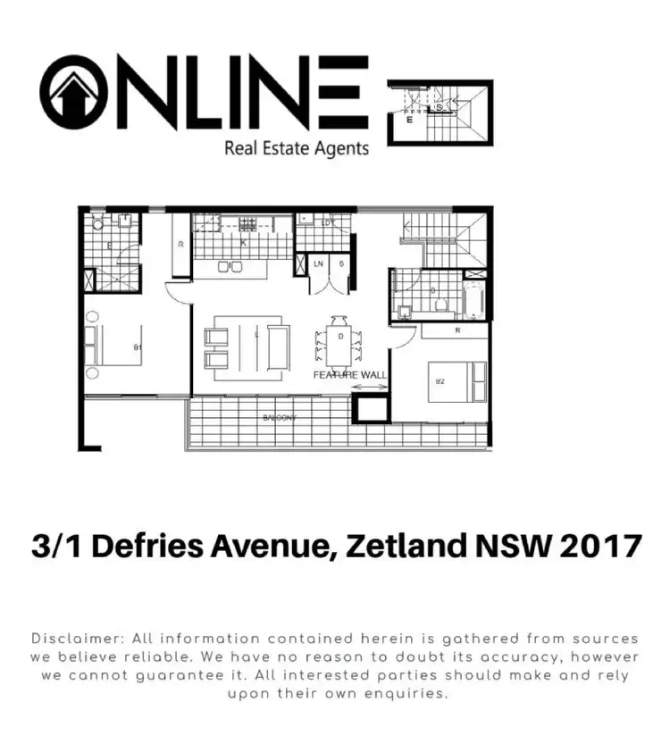 Floorplan of Homely apartment listing, 3/1 Defries Avenue, Zetland NSW 2017