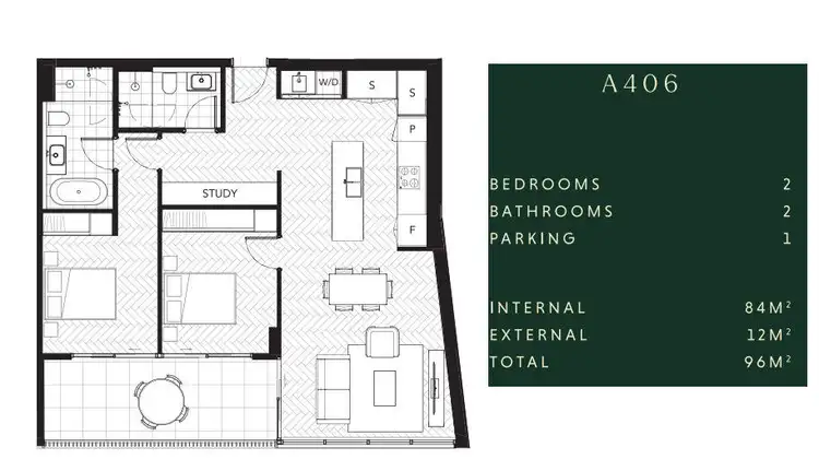 Floorplan of Homely apartment listing, A406/2 Conway Avenue, North Strathfield NSW 2137