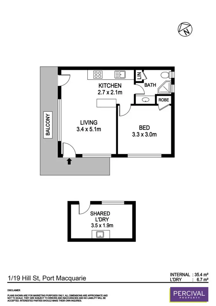 Floorplan of Homely unit listing, 1/19 Hill Street, Port Macquarie NSW 2444