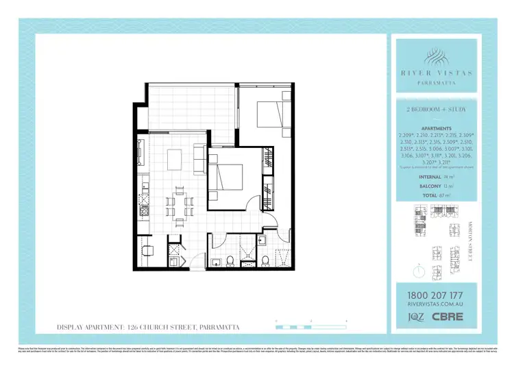 Floorplan of Homely apartment listing, 3206/1A Morton Street, Parramatta NSW 2150