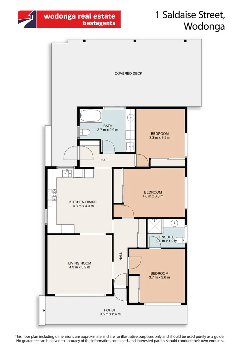 Floorplan of Homely house listing, 1 Saldaise Street, Wodonga VIC 3690