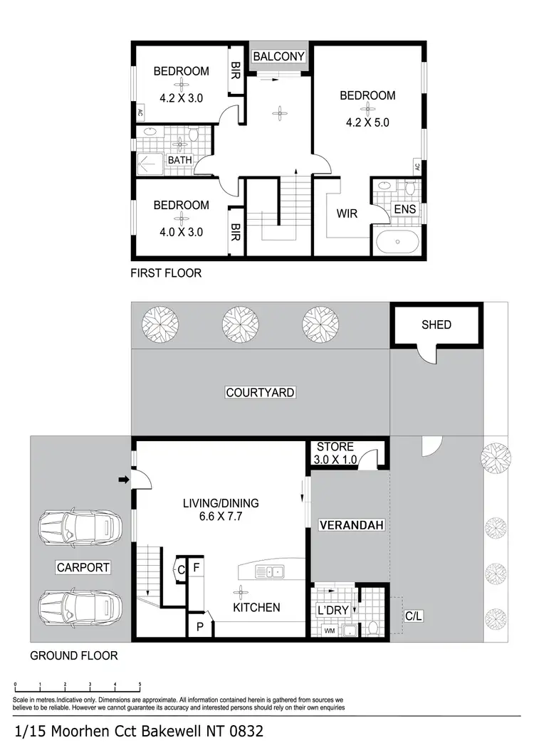 Floorplan of Homely townhouse listing, 1/15 Moorhen Circuit, Bakewell NT 832