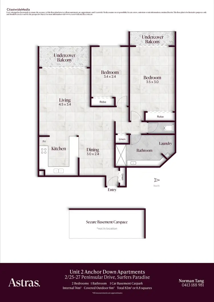 Floorplan of Homely apartment listing, 2/27 Peninsular Drive, Surfers Paradise QLD 4217