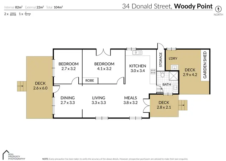 Floorplan of Homely house listing, 34 Donald Street, Woody Point QLD 4019
