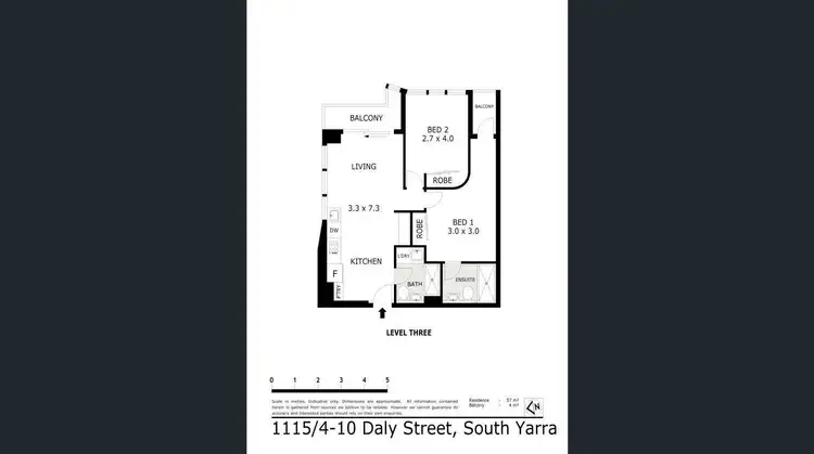 Floorplan of Homely apartment listing, 1115/8 Daly Street, South Yarra VIC 3141