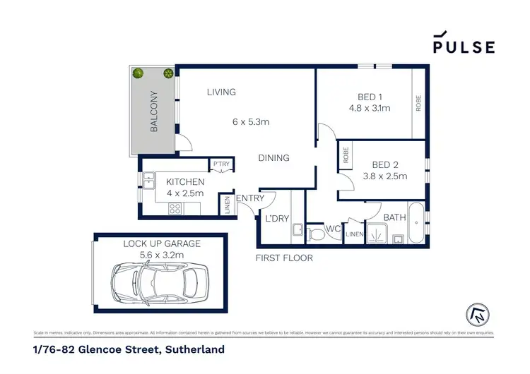 Floorplan of Homely apartment listing, 1/76-82 Glencoe Street, Sutherland NSW 2232