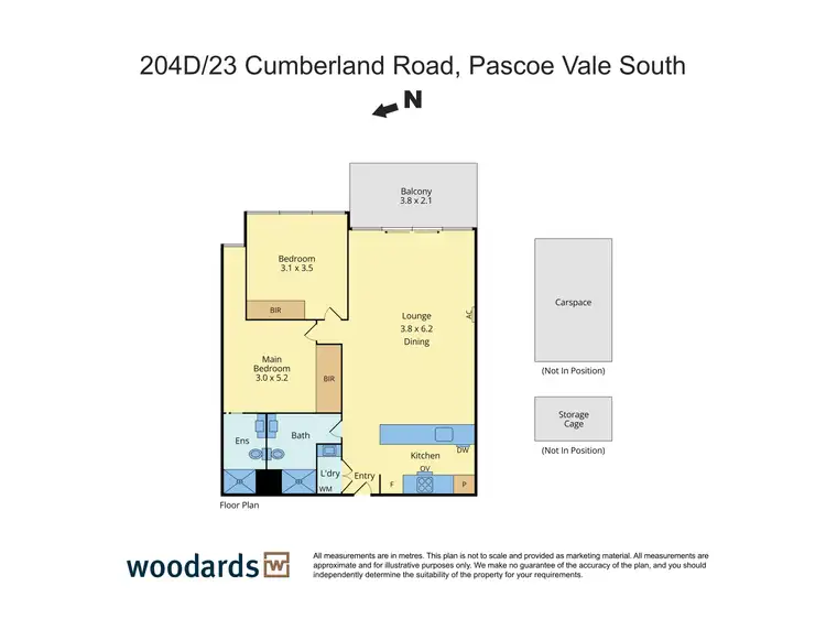 Floorplan of Homely apartment listing, 204D/23 Cumberland Road, Pascoe Vale South VIC 3044