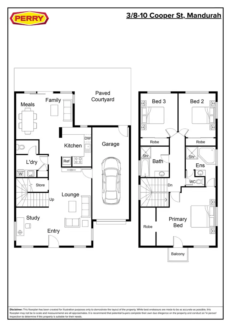 Floorplan of Homely townhouse listing, 3/8-10 Cooper Street, Mandurah WA 6210