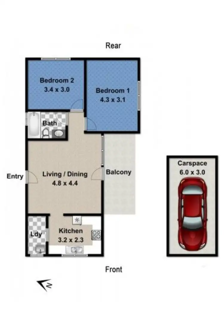 Floorplan of Homely apartment listing, 9/193-195 Derby Street, Penrith NSW 2750