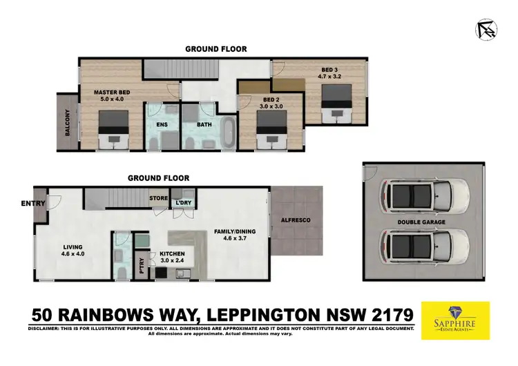 Floorplan of Homely terrace listing, 50 Rainbows Way, Leppington NSW 2179
