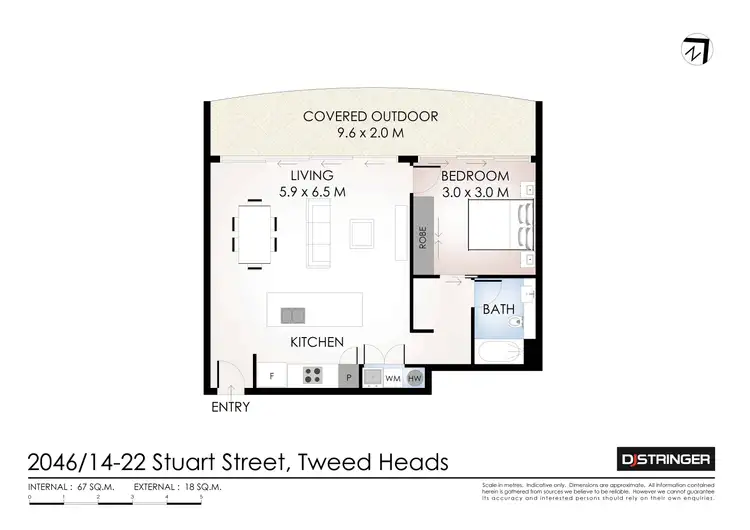 Floorplan of Homely unit listing, 2046/20 Stuart Street, Tweed Heads NSW 2485