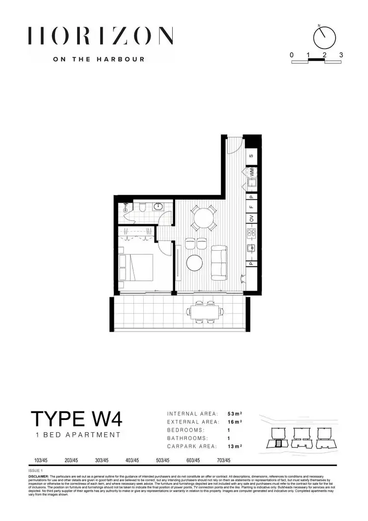 Floorplan of Homely apartment listing, 403/45 Honeysuckle Drive, Newcastle NSW 2300